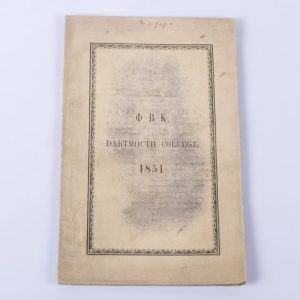 Dartmouth College Phi Beta Kappa Catalog 1851