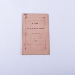 Poetry Poem Phi Beta Kappa Society Yale College Champion Bissell New Haven 1861
